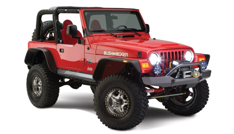Bushwacker 10920-07 97-06 Jeep Wrangler Flat Style Flares 4pc - Black