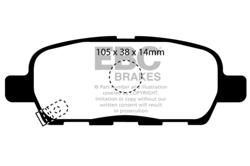 EBC DP21955 08-13 Infiniti EX35 3.5 Greenstuff Rear Brake Pads