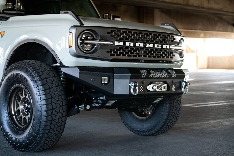 DV8 Offroad FBBR-01 2021+ Ford Bronco Front Bumper Winch Capable w/ Optional Bull Bar/Aux Light Opening