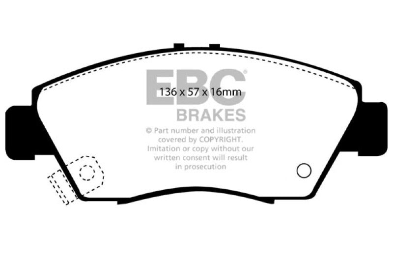 EBC DP3891C 12 Acura ILX 1.5 Hybrid Redstuff Front Brake Pads