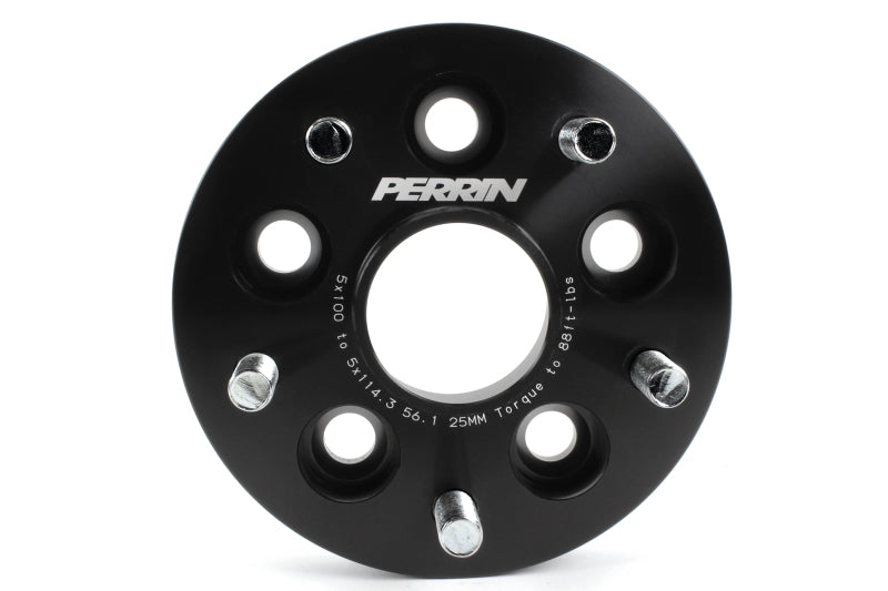 Perrin Performance PSP-WHL-226BK PERRIN Subaru/Toyota/Scion 25mm Wheel Adapter (Bolt-On Type) 5x100 to 5x114.3 w/56mm Hub - Pair
