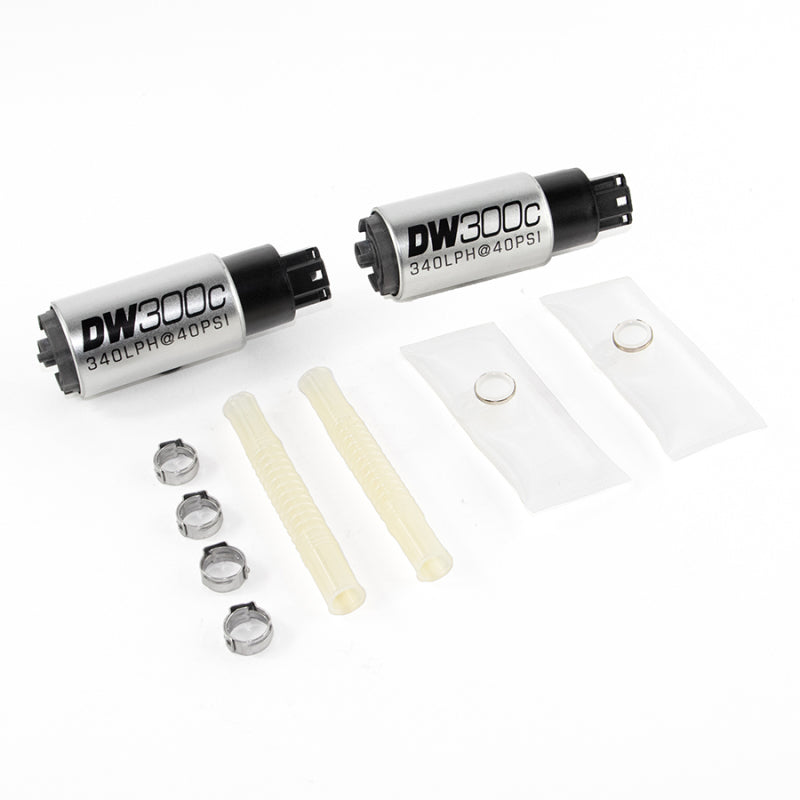 DeatschWerks 9-307-1033 340lph DW300C Compact Fuel Pump w/ Install Kit 03-04 Ford Mustang Cobra (2 Pumps)