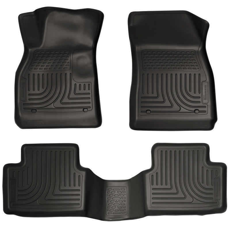 Husky Liners 98191 13 Chevy Malibu WeatherBeater Black Front & 2nd Seat Floor Liners