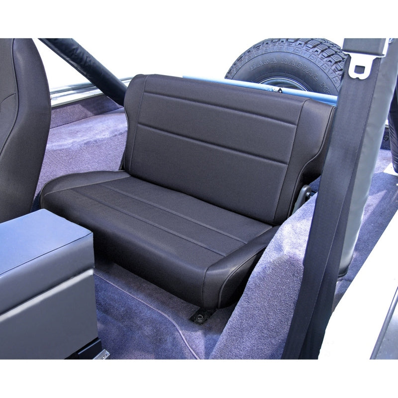Rugged Ridge 13462.15 Fold&Tumble Rear Seat Black Denim 76-95 Jeep CJ / Jeep Wrangler