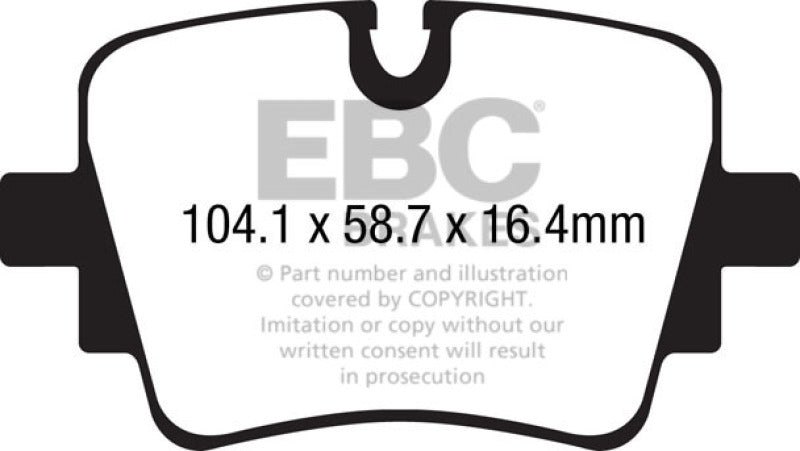 EBC DP42190R 13+ Jaguar F-Type (Cast Iron Rotors Only) 3.0 Supercharged (340) Yellowstuff Rear Brake Pads