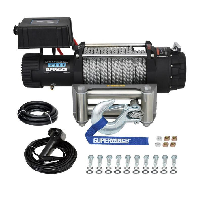Superwinch 1515000 15000 LBS 12V DC 7/16in x 82ft Wire Rope Tiger Shark 11500 Winch