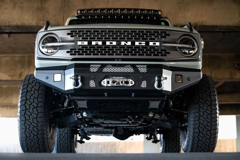 DV8 Offroad FBBR-01 2021+ Ford Bronco Front Bumper Winch Capable w/ Optional Bull Bar/Aux Light Opening