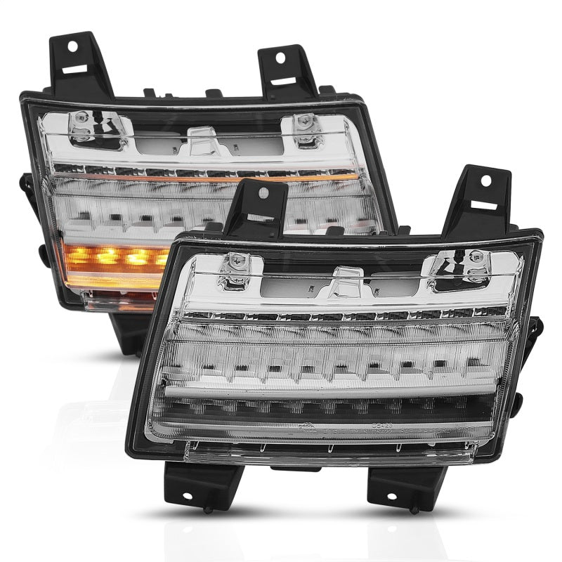 ANZO 511082 18-19 Jeep Wrangler JL LED Chrome Clear w/ Sequential Signal