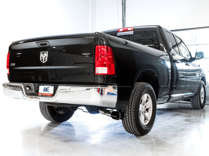 AWE Tuning 3015-33309 09-18 RAM 1500 5.7L (w/o Cutout) 0FG Single Side Exit Cat-Back Exhaust - Diamond Blk Tips