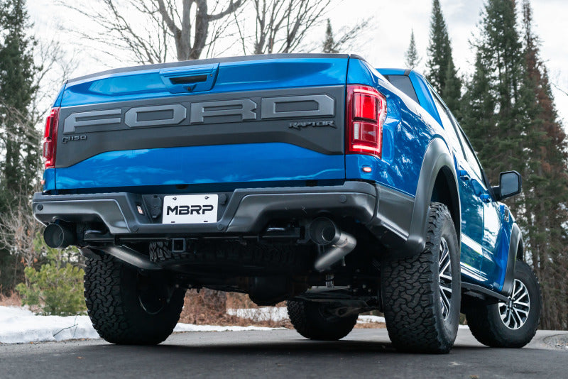 MBRP S5264409 17-20 Ford F-150 Raptor 3.5L Ecoboost Dual Rear Exit T409 3in Resonater Back Exhaust System