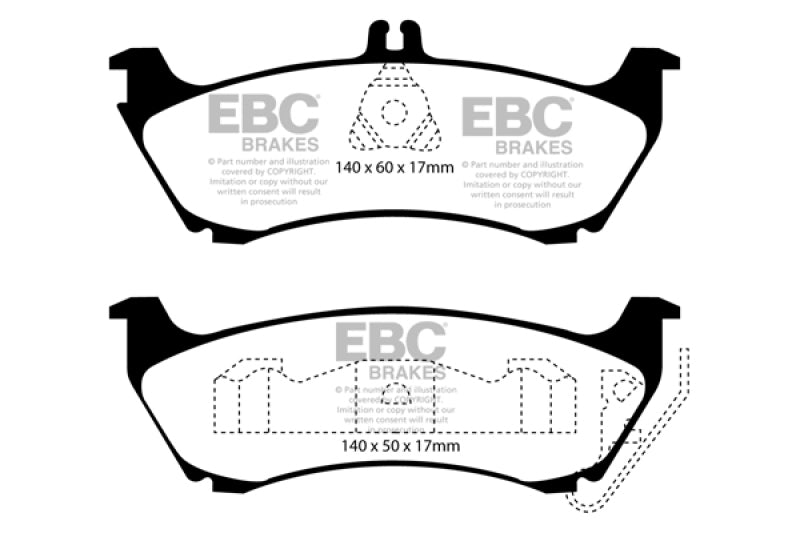 EBC DP31437C 99-02 Mercedes-Benz M-Class (ML) ML320 3.2 Redstuff Rear Brake Pads
