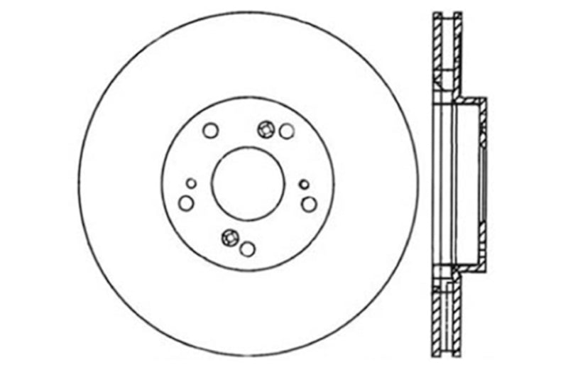 Stoptech 127.40057L StopTech 02-06 Acura RSX Type S / 06-09 Honda Civic Si Slotted & Drilled Left Front Rotor