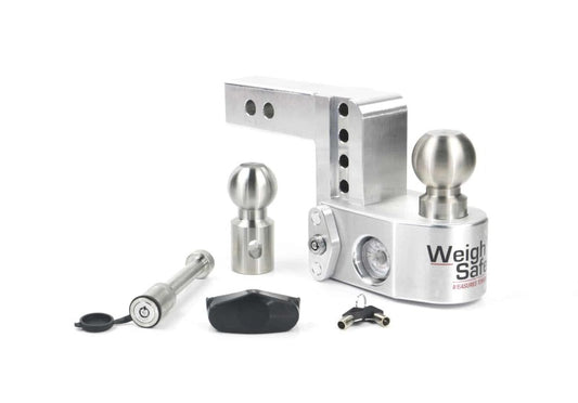 Weigh Safe WS4-2-KA 4in Drop Hitch w/Built-in Scale & 2in Shank (10K/12.5K GTWR) w/WS05 - Aluminum