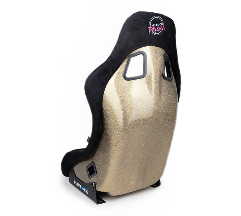 NRG FRP-303BK-ULTRA FRP Bucket Seat ULTRA Edition - Medium (Black Alcantara/Gold Glitter Back)