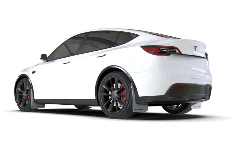Rally Armor MF72-UR-WH/BLK 20-26 Tesla Model Y, Juniper Y White UR Mud Flap w/Black Logo