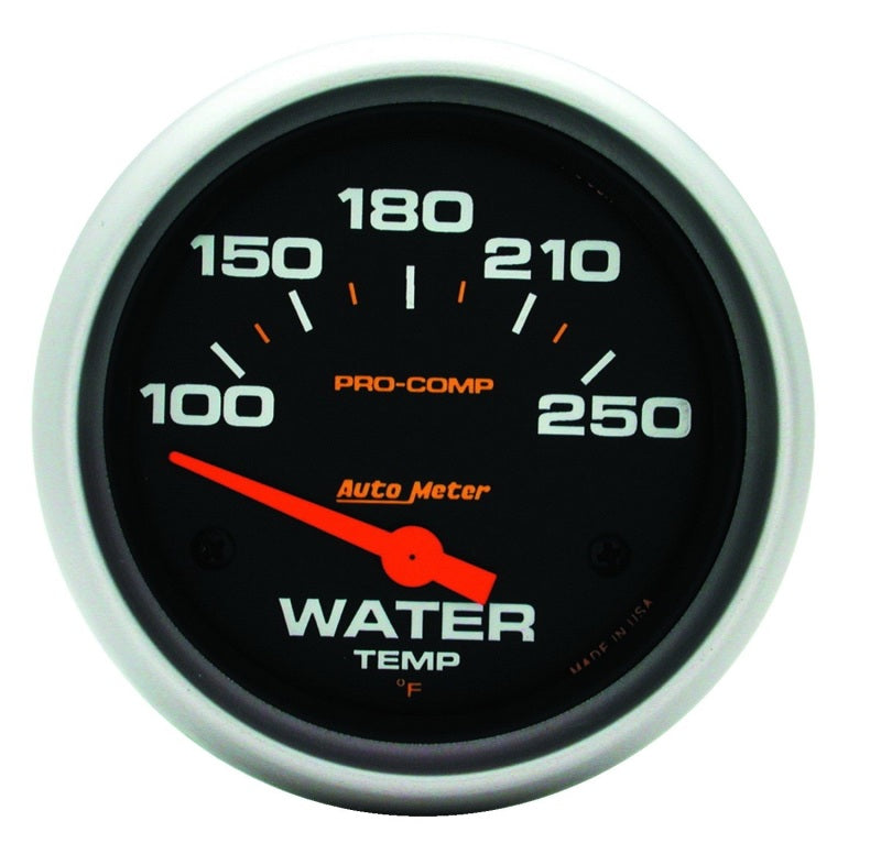 AutoMeter 5437 Autometer Pro-Comp 2 5/8in 100-250 Deg F Short Sweep Electric Water Temp Gauge