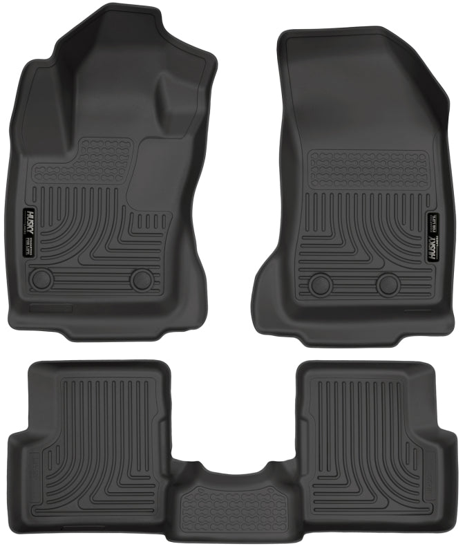 Husky Liners 99081 2015 Jeep Renegade Weatherbeater Black Front and Second Row Floor Liners