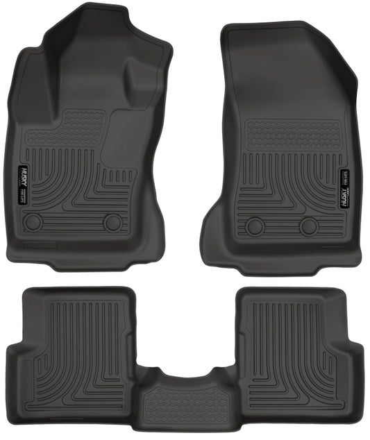 Husky Liners 99081 2015 Jeep Renegade Weatherbeater Black Front and Second Row Floor Liners