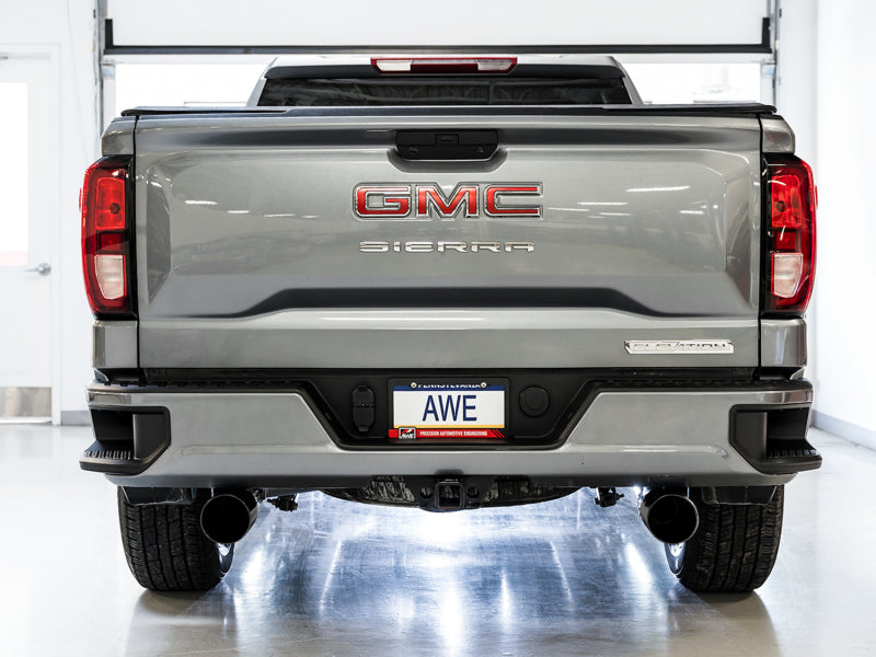 AWE Tuning 3015-33206 4th Gen GM 1500 5.3L 0FG Catback Split Rear Exit (Flat Bumper) - Dual Diamond Tips