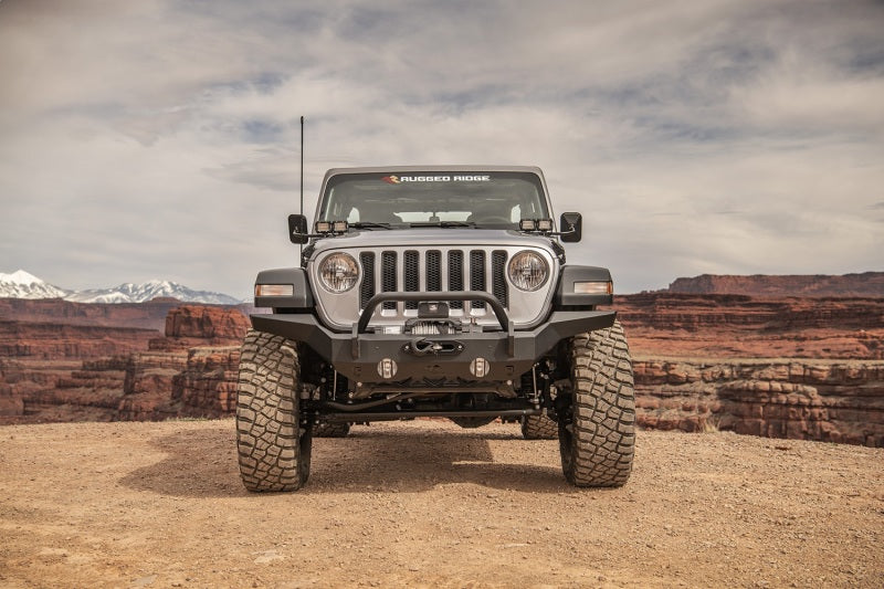 Rugged Ridge 11540.31 HD Bumper Full Width Front 07-18 Jeep Wrangler JK 18-20 Jeep Wrangler JL 2020 JT