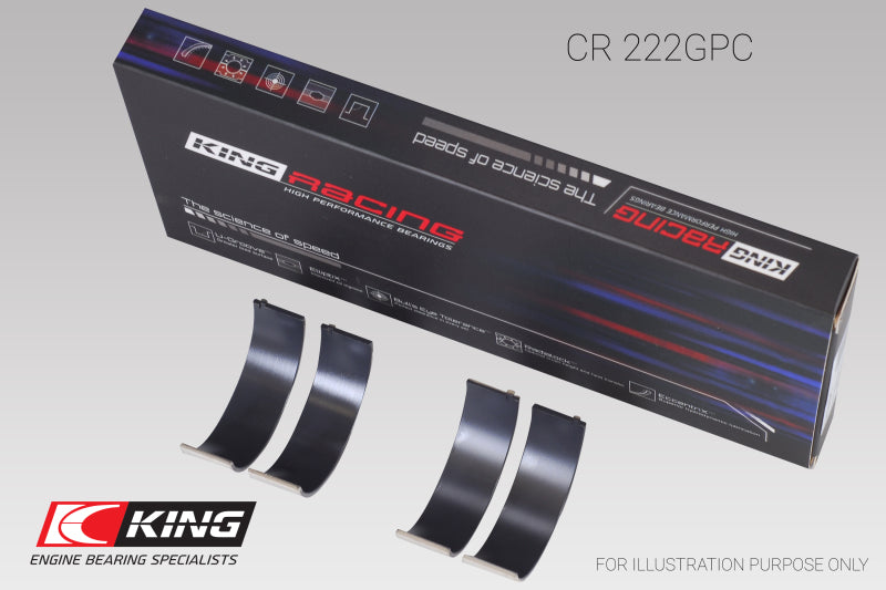 King Engine Bearings CR222GPC BMW N55B30A Sputter Replacement Rod Bearing Set - Size STD (2 Pair)