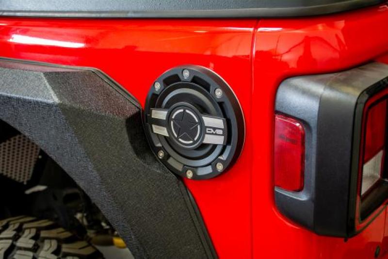 DV8 Offroad D-JL-190004-MIL 2018+ Jeep JL Aluminum Fuel Door for 20-Pres Wrangler