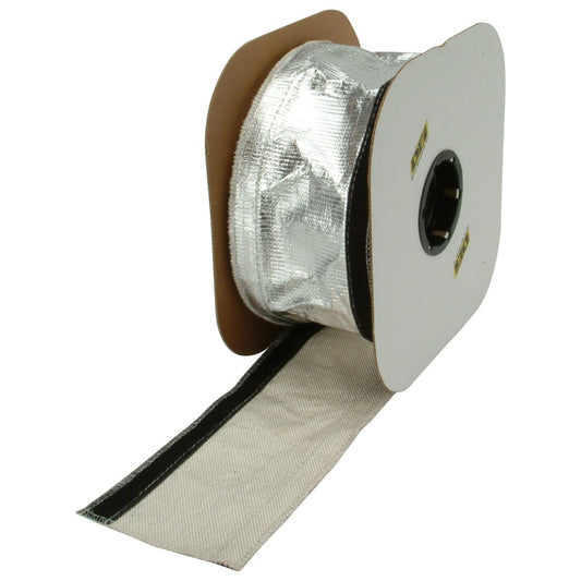 DEI 93487 Heat Shroud 2-1/2in x 50ft Spool - Aluminized Sleeving-Hook and Loop Edge