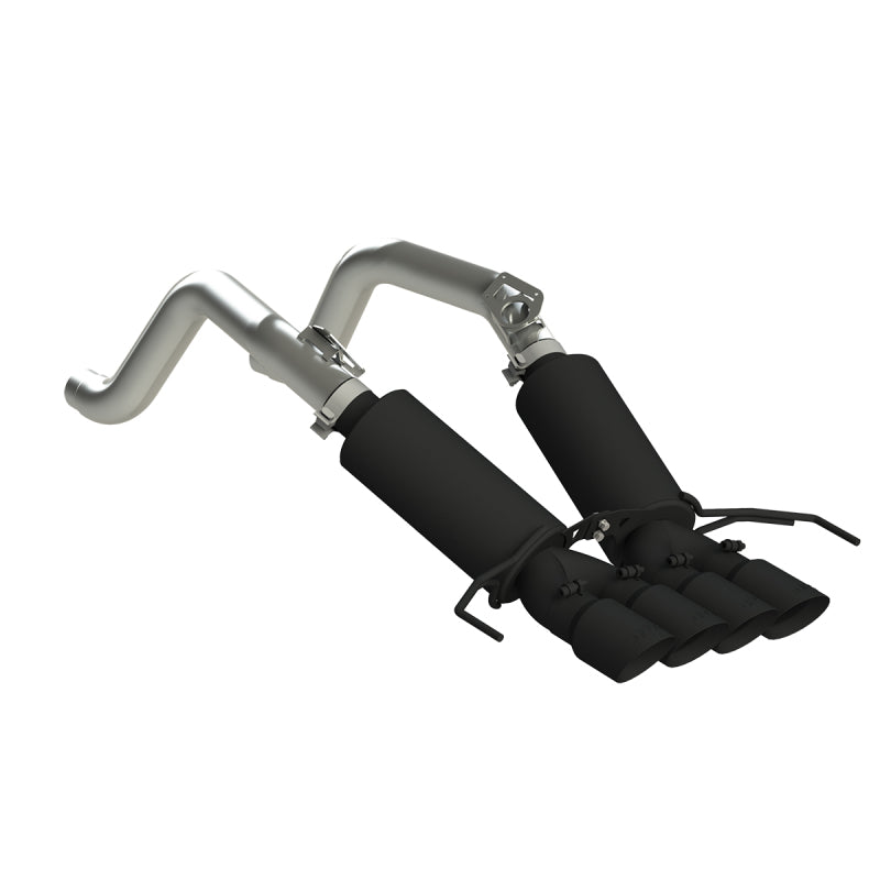 MBRP S7030BLK 14-19 Chevy Corvette V8 6.2L 3in Black Dual Cat Back w/ 4in Quad Dual Wall Tips