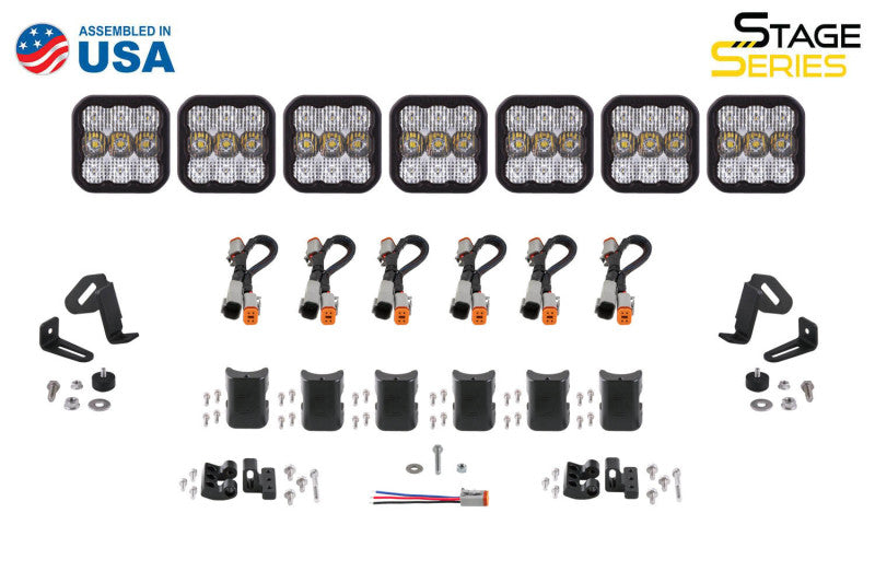 Diode Dynamics DD7246 SS5 Pro Universal CrossLink 7-Pod Lightbar - White Combo