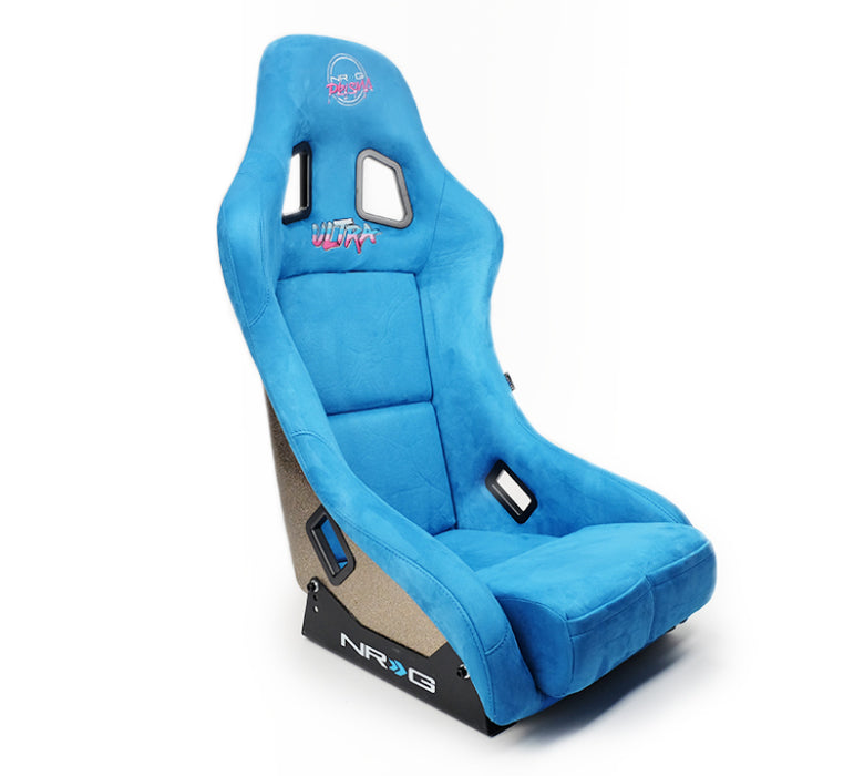 NRG FRP-303BL-ULTRA FRP Bucket Seat ULTRA Edition - Medium (Blue Alcantara/Pearlized Back)