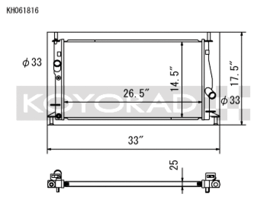 Koyo KH061816 04-09 Mazda Mazda3/Speed3 2.0/2.3L I4 NA/Turbo (MT) Radiator