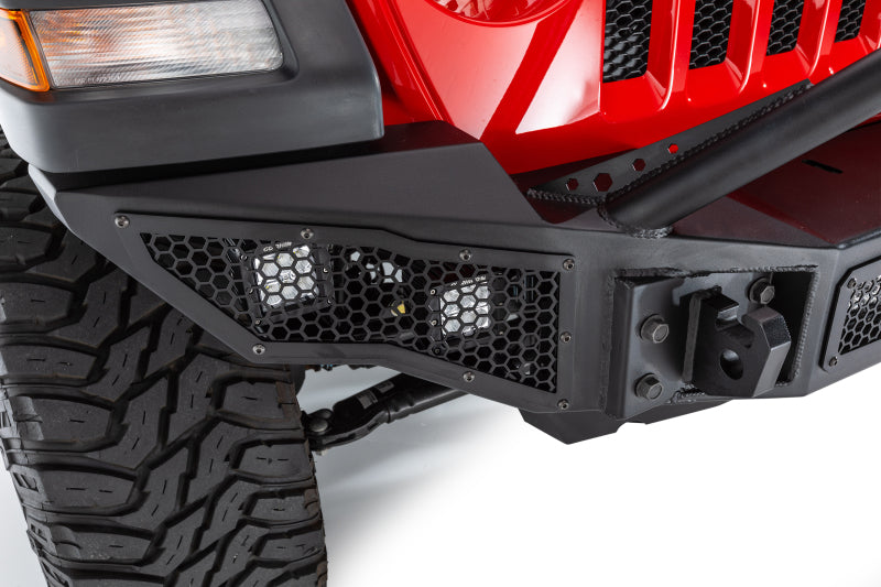 Go Rhino 331201T 07-20 Jeep Wrangler JL/JLU/JK/JKU/Gladiator JT Rockline Full Width Bumper w/ Overrider