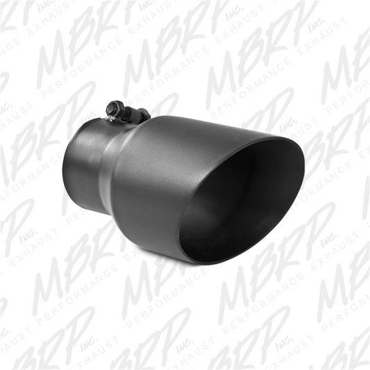 MBRP T5151BLK Universal Tip 4.5in OD 3in Inlet 8in Length Dual Walled Angled Exhaust Tip - Black