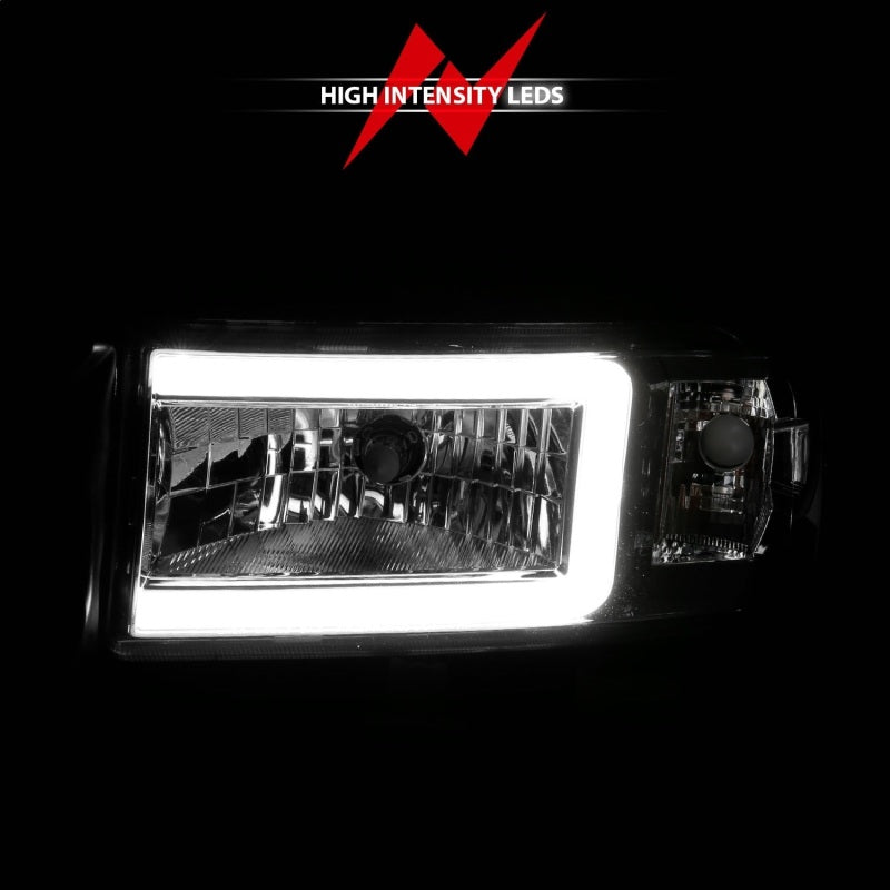 ANZO 111555 94-02 Dodge RAM Crystal Headlight - w/ Light Bar Chrome Housing