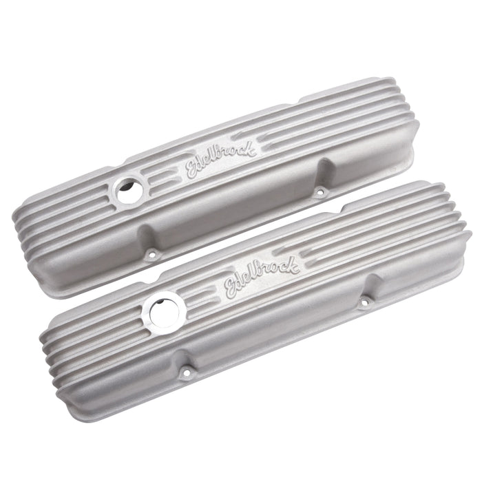 Edelbrock EDE41449 Valve Cover Kit Classic Finned SBC 59-86