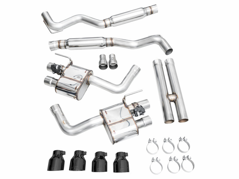 AWE Tuning 3025-43650 AWE 2024 Ford Mustang GT Fastback S650 RWD SwitchPath Catback Exhaust w/ Quad Diamond Black Tips
