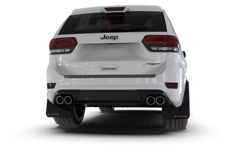 Rally Armor MF134-UR-BLK-WH 18-22 Jeep Grand Cherokee SRT Trackhawk Black UR Mud Flap - White Logo