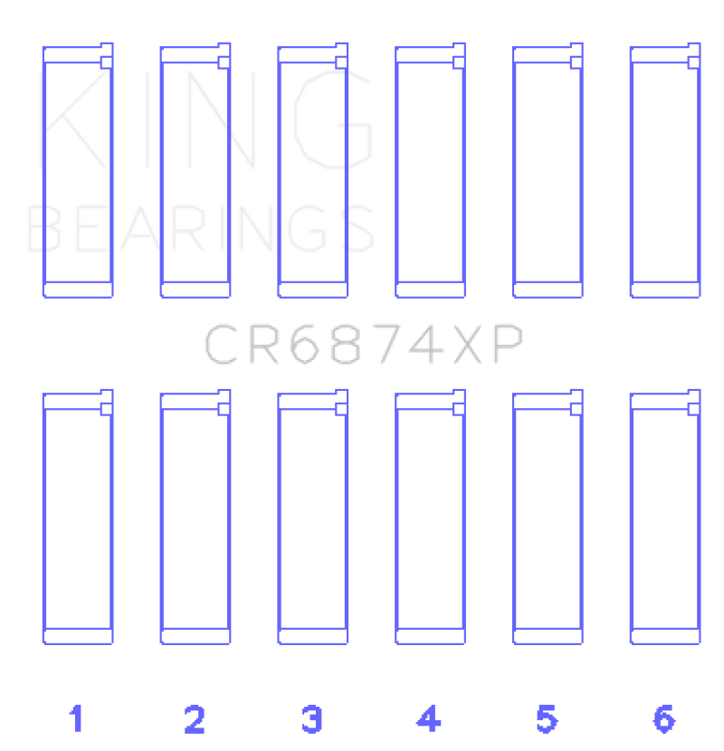 King Engine Bearings CR6874XPSTDX Subaru EZ30/EZ30D (Size STDX) Performance Rod Bearing Set