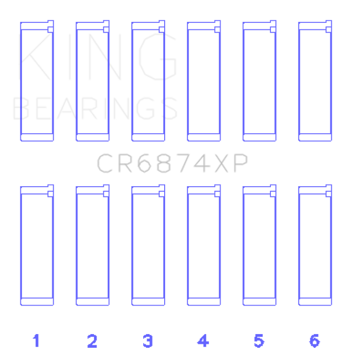 King Engine Bearings CR6874XPSTDX Subaru EZ30/EZ30D (Size STDX) Performance Rod Bearing Set