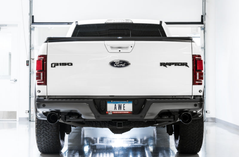 AWE Tuning 3015-33106 2017+ Ford Raptor 0 FG Performance Exhaust System - w/ Diamond Black Tips