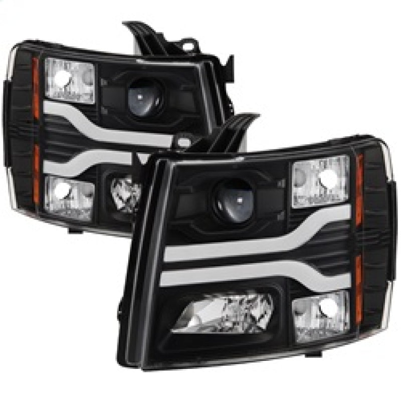 SPYDER 5083609 Spyder Chevy Silverado 1500 07-13 Version 3 Projector Headlights - Black PRO-YD-CS07V3-LBDRL-BK
