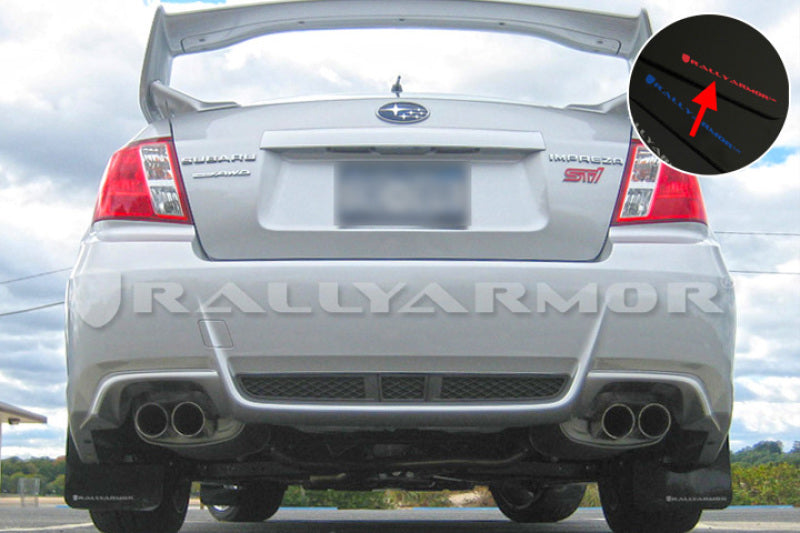 Rally Armor MF19-UR-BLK/RD 11-14 Subaru WRX/STI (Sedan Only) Black UR Mud Flap w/Red Logo