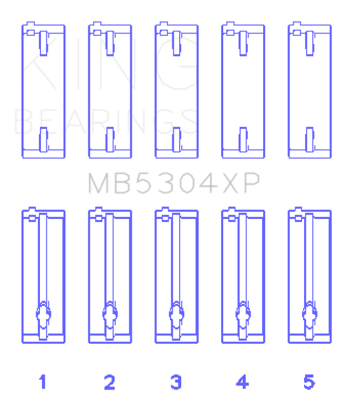 King Engine Bearings MB5304XPSTDX Mazda B6/B6-T/ZM/B3/B5 Main Bearing Set - Size STDX