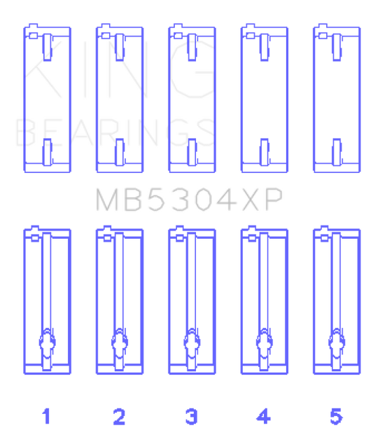 King Engine Bearings MB5304XPSTDX Mazda B6/B6-T/ZM/B3/B5 Main Bearing Set - Size STDX