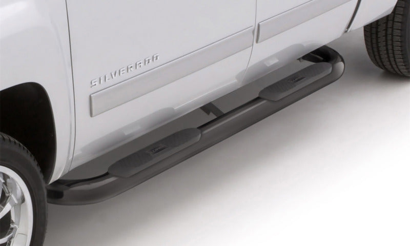 LUND 23485963 Lund 05-17 Toyota Tacoma Access Cab 4in. Oval Curved Steel Nerf Bars - Black