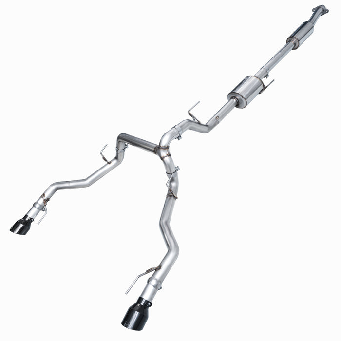 AWE Tuning 3015-33402 2021+ Ford F-150 Tremor (w/ Bumper Cutouts) 0FG Resonated Catback - Diamond Black Tips