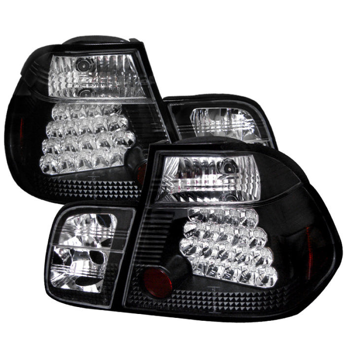 SPYDER 5000736 Spyder BMW E46 3-Series 99-01 4Dr LED Tail Lights Black ALT-YD-BE4699-4D-LED-BK