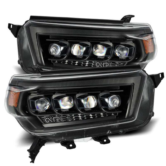 AlphaRex 880758 10-13 Toyota 4Runner NOVA LED Proj Headlights Plank Style Alpha Black w/Seq Signal/DRL