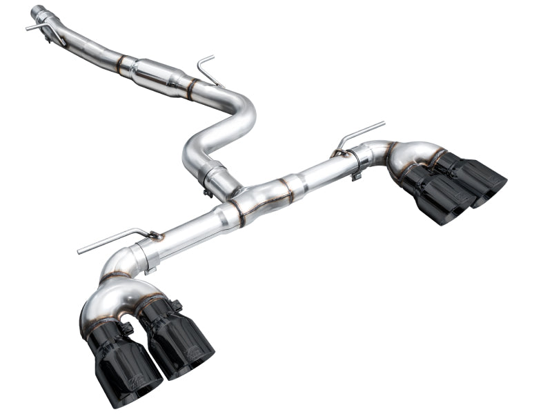 AWE Tuning 3020-43658 AWE MK8 Volkswagen Golf R 3in Track Edition Quad Exhaust - Diamond Black Tips