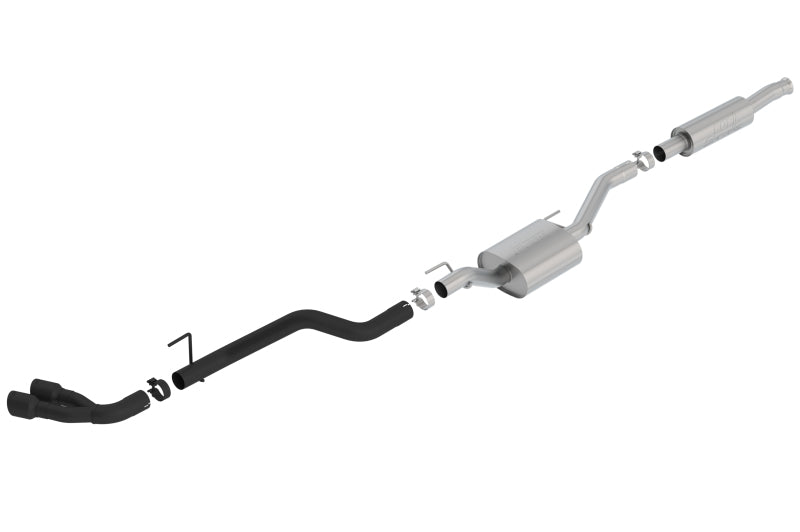 Borla 140812CB 2020 Jeep Gladiator JT 3.6L V6 AWD S-Type Dual Side Catback w/ Black Tips